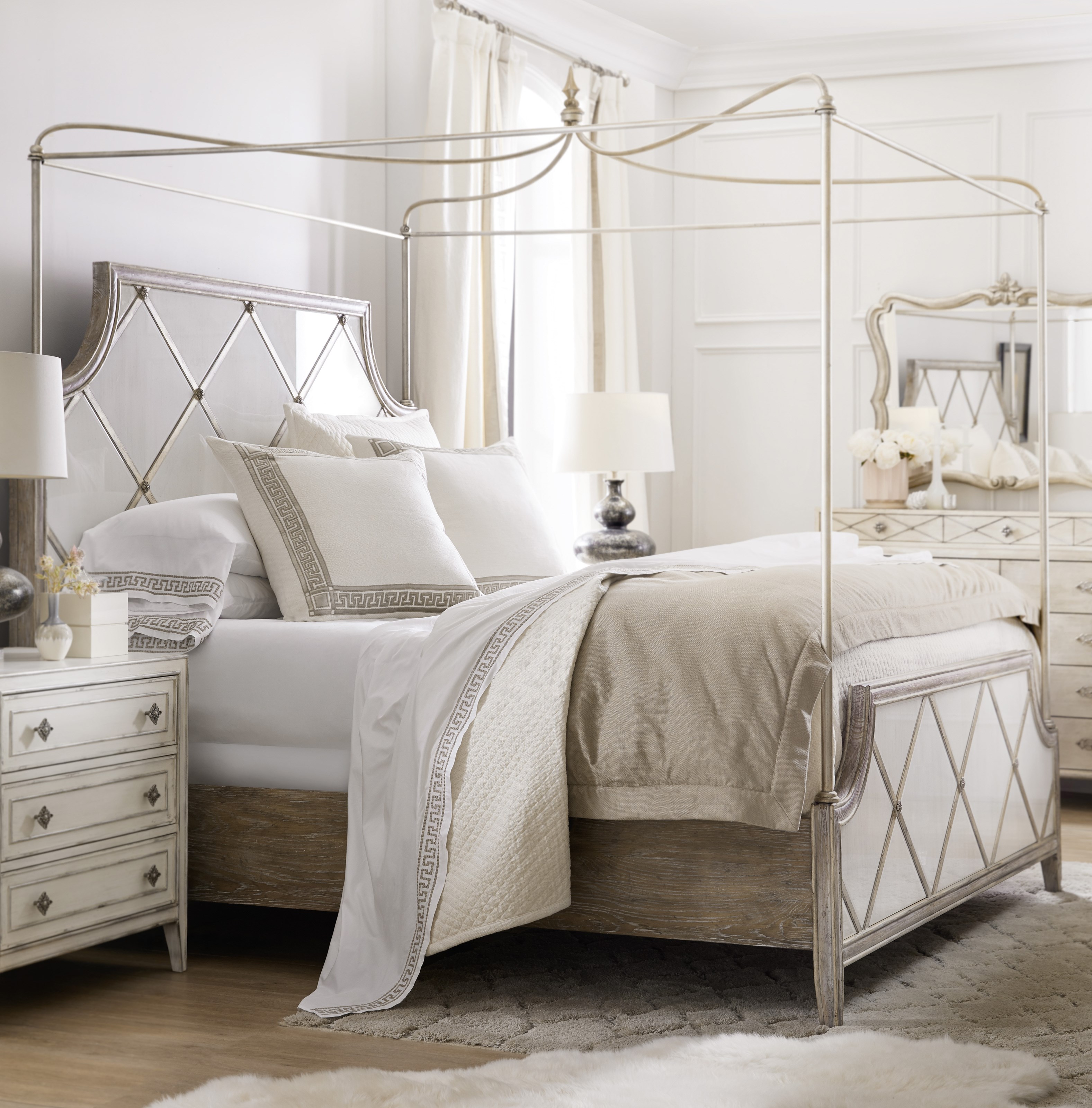 Hamilton Home Sanctuary Transitional King Canopy Bed | Sprintz Furniture |  Bed - Poster